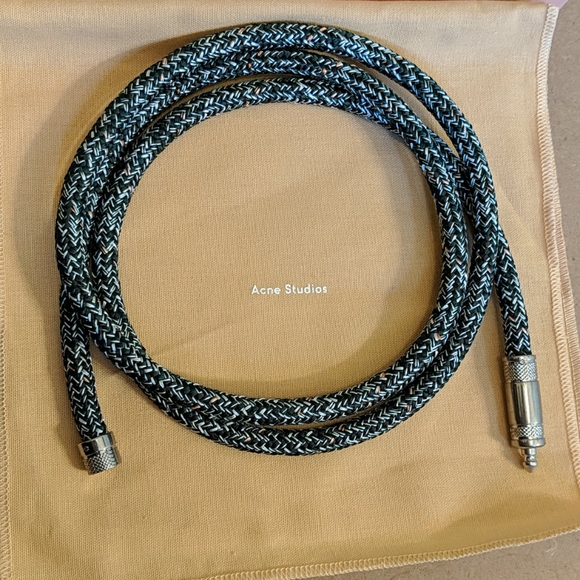 Acne Studios Woven Jack Belt Green